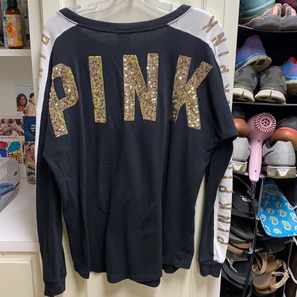 VS Pink along Sleeve Sequin Top - Picture 7 of 8